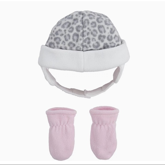 *NWT* Baby Nike Leopard Print Trapper Hat and Mittens Set - Picture 5 of 7